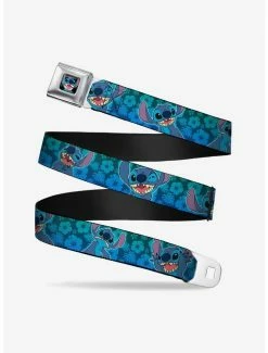 Best deal 🛒 Disney Lilo & Stitch Expressions Hibiscus Collage Green Blue Fade Seatbelt Belt 🌟