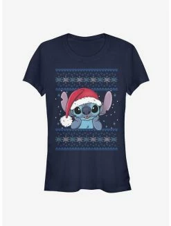 Budget 🔥 Disney Lilo & Stitch 🎄 Christmas Santa Stitch 👧 Girls T-Shirt 🎉