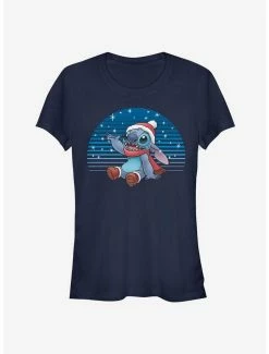 Cheapest 😉 Disney Lilo & Stitch 🎅 Christmas Snowing Stitch 👧 Girls T-Shirt 🔔