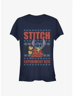 Promo ⭐ Disney Lilo & Stitch Holiday Experiment 626 👧 Girls T-Shirt 💯