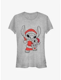 Outlet 🔔 Disney Lilo & Stitch 🎄 Christmas Santa Stitch Blaster 👧 Girls T-Shirt 🥰
