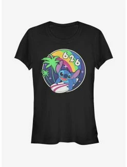 Cheapest 🔔 Disney Lilo & Stitch Retro Rainbow 👧 Girls T-Shirt ✔️