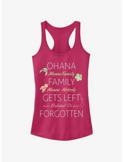 Best Sale ⌛ Disney Lilo & Stitch Ohana Family Quoted 👧 Girls Tank 🎁