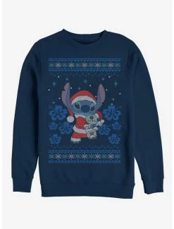 New 🎁 Disney Lilo & Stitch Holiday Stitch Crew Sweatshirt 👏