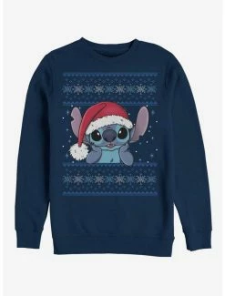 Cheap ❤️ Disney Lilo & Stitch Holiday Stitch Wearing Santa Hat Crew Sweatshirt ❤️