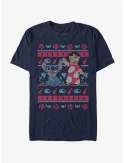 Promo 💯 Disney Lilo & Stitch Holiday Lilo Hawaiian Pattern T-Shirt ❤️