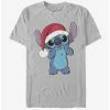 Promo 🥰 Disney Lilo & Stitch Holiday Stitch Wearing Santa Hat T-Shirt ✔️ -lilo and stitch shop 14156889 hi
