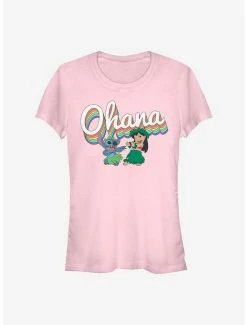 Best deal 🎁 Disney Lilo & Stitch Rainbow Ohana 👧 Girls T-Shirt 🤩