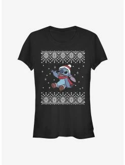 Wholesale ✨ Disney Lilo & Stitch ❄ Christmas Front 👧 Girls T-Shirt 👏