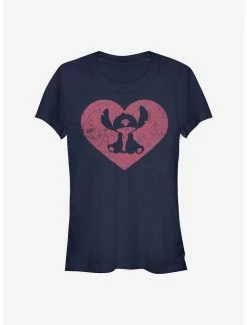Discount ❤️ Disney Lilo & Stitch Heart 👧 Girls T-Shirt ✔️