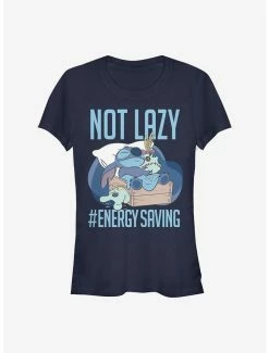 New ⭐ Disney Lilo & Stitch Lazy Energy 👧 Girls T-Shirt 👏