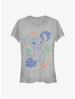 Budget ❤️ Disney Lilo & Stitch Retro Tropical Tonal Stitch 👧 Girls T-Shirt 🔥