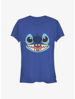 Promo 🌟 Disney Lilo & Stitch Face Large 👧 Girls T-Shirt ⭐