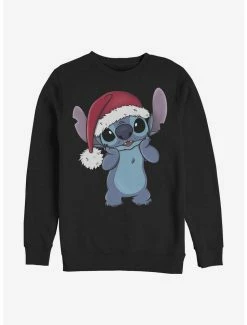 Best Pirce 😉 Disney Lilo & Stitch Santa Hat Crew Sweatshirt ✔️