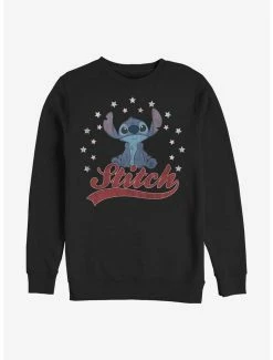 Outlet ⌛ Disney Lilo & Stitch Star Banner Crew Sweatshirt 💯