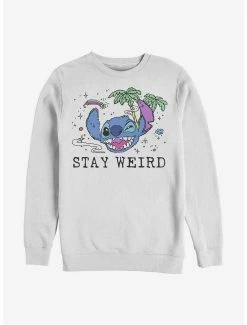 Coupon 🤩 Disney Lilo & Stitch Stay Weird Stitch Crew Sweatshirt ❤️