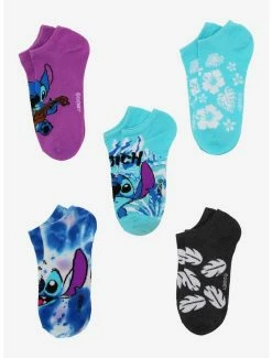 Buy 😉 Disney Lilo & Stitch Tie-Dye No-Show 🧦 Socks 5 Pair ✨ -lilo and stitch shop 15203305 av2