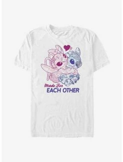 Best deal 🧨 Disney Lilo & Stitch Made For Eachother T-Shirt 😍