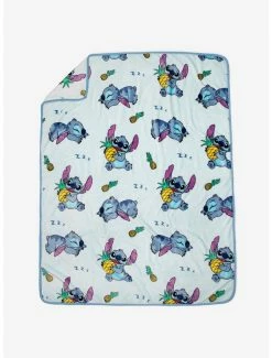 Flash Sale ๐งจ Disney Lilo & Stitch Sleepy Stitch & Pineapples Throw Blanket ๐