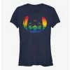 Deals ❤️ Disney Lilo & Stitch Stitch Face Rainbow Pride T-Shirt 💯 -lilo and stitch shop 15828639 hi