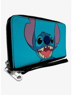 Outlet 👍 Disney Lilo & Stitch Smiling Zip Around Wallet ✔️