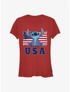 Top 10 ✨ Disney Lilo & Stitch 'Merica Stitch 👧 Girls T-Shirt 😍