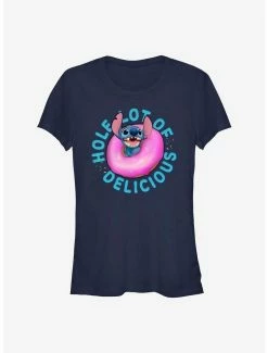 Budget 👍 Disney Lilo & Stitch Hole Lot Of Delicious 👧 Girls T-Shirt 😍