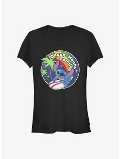 Cheapest ✔️ Disney Lilo & Stitch Rainbow Ohana Means Family 👧 Girls T-Shirt 🌟 -lilo and stitch shop 16586665 hi