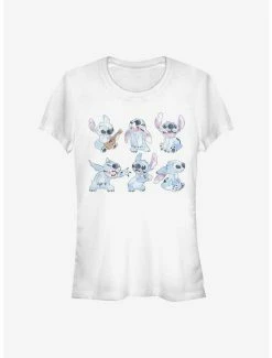Best Pirce 😍 Disney Lilo & Stich Watercolor 👧 Girls T-Shirt 🌟