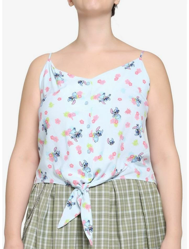 Flash Sale โจ Disney Lilo & Stitch Floral Tie-Front ๐ง Girls Tank Top Plus Size ๐ฅ 3 Flash Sale โจ Disney Lilo & Stitch Floral Tie-Front ๐ง Girls Tank Top Plus Size ๐ฅ