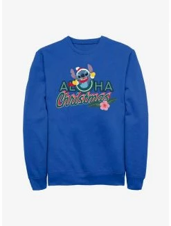 Cheap 👏 Disney Lilo & Stitch Aloha 🎄 Christmas Crew Sweatshirt 🤩