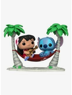 New 💯 Funko Disney Lilo & Stitch Pop! Moment Lilo & Stitch In Hammock Vinyl Figure Hot Topic Exclusive 😍