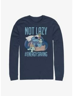 Brand new ⌛ Disney Lilo & Stitch Not Lazy Energy Saving Long-Sleeve T-Shirt 🤩