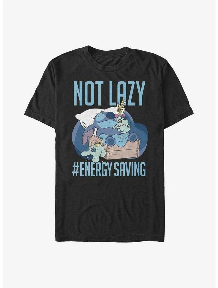 Promo ๐ Disney Lilo & Stitch Not Lazy Energy Saving T-Shirt ๐ 3 Promo ๐ Disney Lilo & Stitch Not Lazy Energy Saving T-Shirt ๐