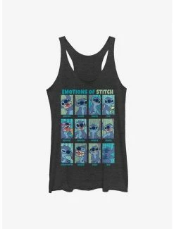 Deals 🛒 Disney Lilo & Stitch Emotions Of Stitch 👧 Girls Tank 🔥