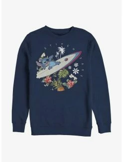 Best Pirce 🔔 Disney Lilo & Stitch Surfer Dude Crew Sweatshirt 🎉
