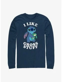 Hot Sale 🛒 Disney Lilo & Stitch I Like Gross Stuff Stitch Long-Sleeve T-Shirt ✨
