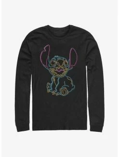 Promo 🎁 Disney Lilo & Stitch Neon Stitch Long-Sleeve T-Shirt 🤩