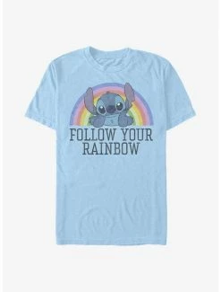 Hot Sale 👍 Disney Lilo & Stitch Follow Your Rainbow T-Shirt 👍