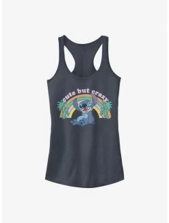 Outlet 😍 Disney Lilo & Stitch Cute But Crazy 👧 Girls Tank ⭐