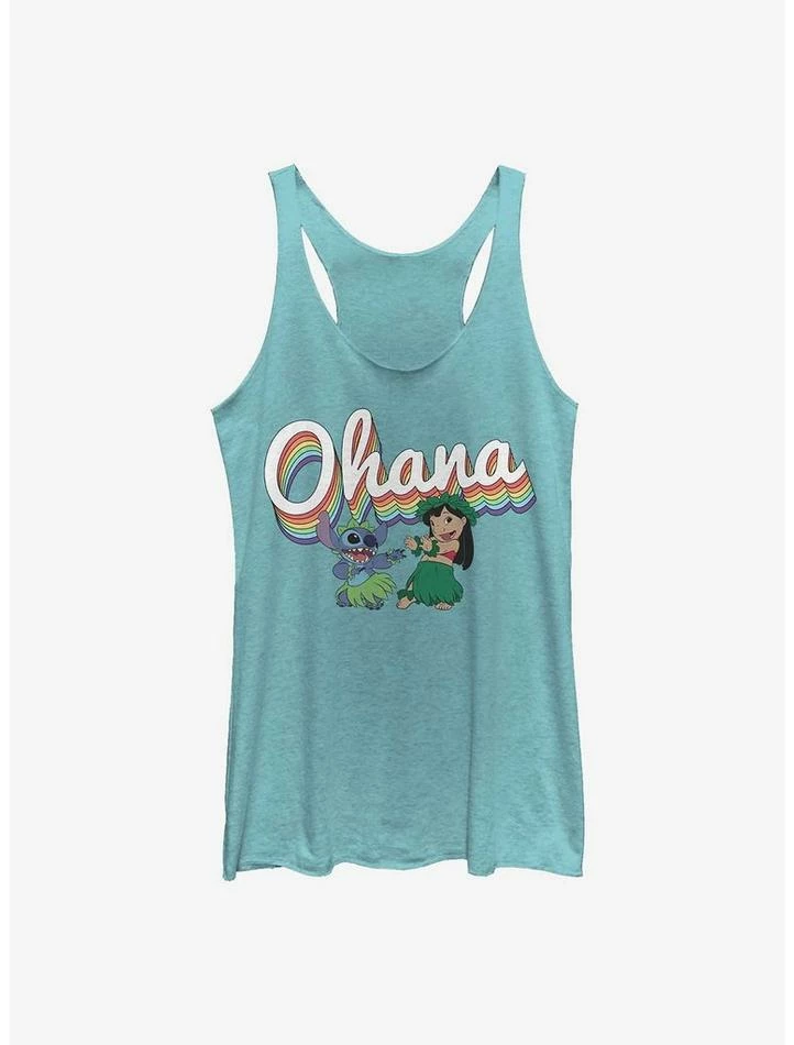 Best Sale ❤️ Disney Lilo & Stitch Rainbow Ohana 👧 Girls Tank 💯 3 Best Sale ❤️ Disney Lilo & Stitch Rainbow Ohana 👧 Girls Tank 💯