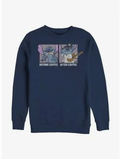 Deals 🌟 Disney Lilo & Stitch Before Coffee After Coffee Crew Sweatshirt 🎁