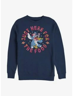 Hot Sale ⭐ Disney Lilo & Stitch Just Here For The Food Crew Sweatshirt ⌛
