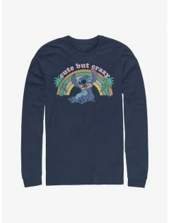Cheapest 🔥 Disney Lilo & Stitch Cute But Crazy Long-Sleeve T-Shirt ⌛