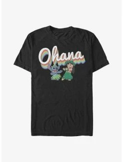 Cheap 🔔 Disney Lilo & Stitch Rainbow Ohana T-Shirt 🌟 -lilo and stitch shop 17275740 hi