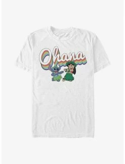 Cheap 🔔 Disney Lilo & Stitch Rainbow Ohana T-Shirt 🌟 -lilo and stitch shop 17275780 hi