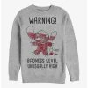 Promo 🛒 Disney Lilo & Stitch Warning Drawing Sitch Crew Sweatshirt ✨ -lilo and stitch shop 17279648 hi