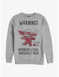 Promo 🛒 Disney Lilo & Stitch Warning Drawing Sitch Crew Sweatshirt ✨