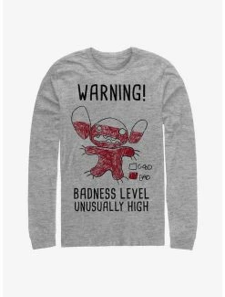 Hot Sale ✨ Disney Lilo & Stitch Warning Drawing Sitch Long-Sleeve T-Shirt 🧨