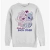 Cheapest 🌟 Disney Lilo & Stitch Made For Eachother Crew Sweatshirt ⌛ -lilo and stitch shop 17280701 hi
